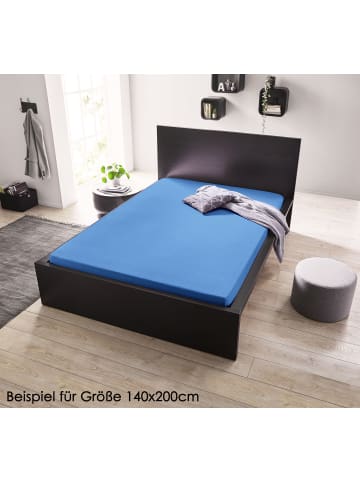 JACK Spannbettlaken Satin Einfarbig in Blau