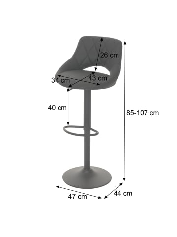 MCW 2er-Set Barhocker N64, Grau