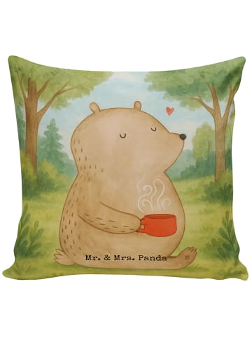 Mr. & Mrs. Panda Kopfkissen Bär Kaffee Design ohne Spruch in Weiß