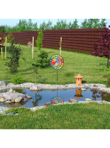 relaxdays 2 x Windrad "Regenbogen" in Bunt - (B)35 x (H)72 x (T)15 cm