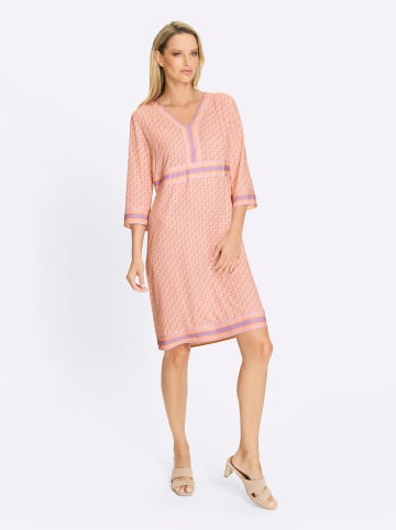 Heine Webkleid in apricot-rosé-bedruckt