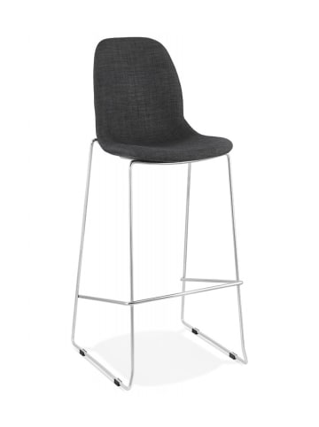 KADIMA DESIGN Barhocker mit Stoffsitz Dunkelgrau | Moderner Stil in Anthrazit-Silber