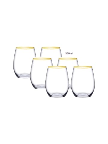 Pasabahce 6er Pack Golden Touch Wassergläser Set Gold in Transparent