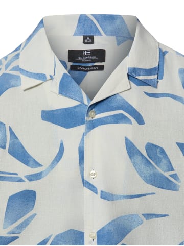 Nils Sundström Kurzarmhemd in weiß indigo