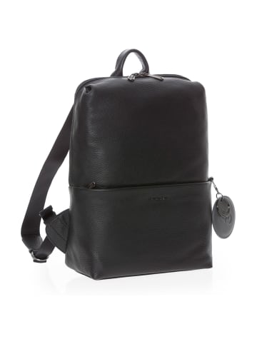 Mandarina Duck Mellow Leather - Rucksack 13" 36 cm Leder in schwarz