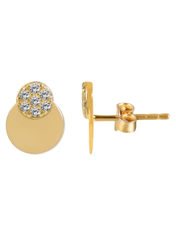 Adeliás Damen Ohrringe – Ohrstecker aus 333 Gold mit Zirkonia in gold