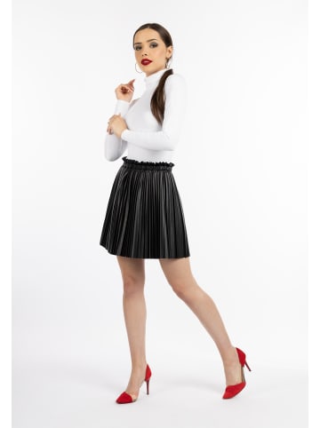faina Damen Rock Aus Kunstleder in Schwarz
