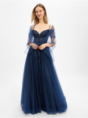 Unique Abendkleid in marine - 0002