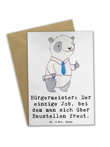 Mr. & Mrs. Panda neujahrskarte Bürgermeister Freude mit Spruch in Weiß