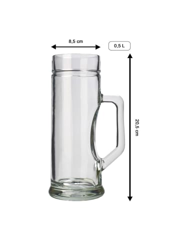 Stölzle 6er Set Bierkrüge Premium 500 ml in transparent