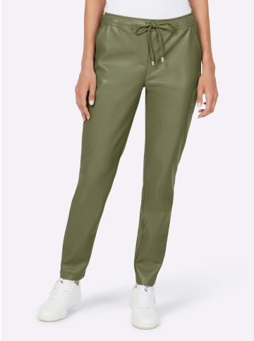 Heine Lederimitathose in khaki