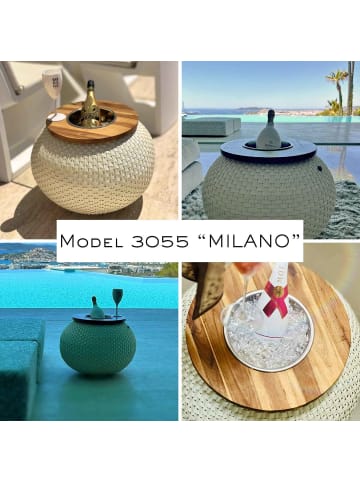 COOTAB Cooler Table 3-in-1 Loungetisch mit Acryl-Kühler Milano 40 cm in Anthrazit/Champagner