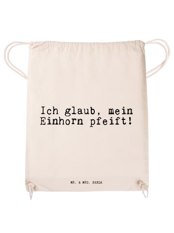 Mr. & Mrs. Panda Sportbeutel Ich glaub, mein Einhorn... mit Spruch in Creme