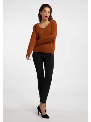 faina Damen Strickpullover in Dunkelkamel