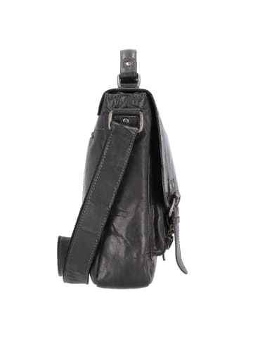 Pride and Soul Baggie Aktentasche Leder 35 cm Laptopfach schwarz