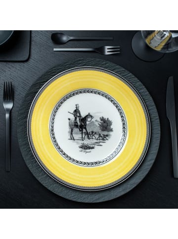 Villeroy & Boch Speiseteller Audun Chasse ø 27,1 cm weiß-grau-gelb in weiß-grau-gelb