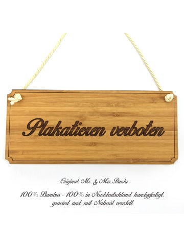 Mr. & Mrs. Panda Türschild Plakatieren verboten mit Spruch in Keine Angabe