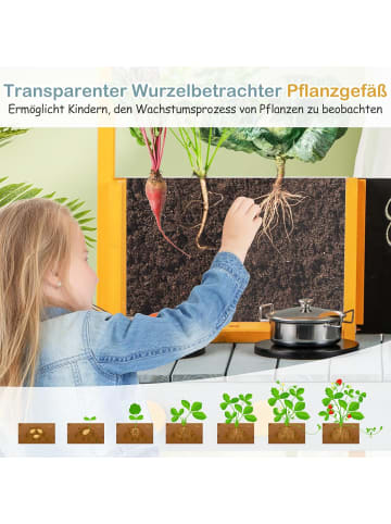 COSTWAY Matschküche Kinder Outdoor 69 x 36 x 110 cm in Blau