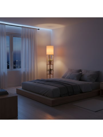 relaxdays Stehlampe in Natur/ Weiß - (H)180 x Ø30 cm