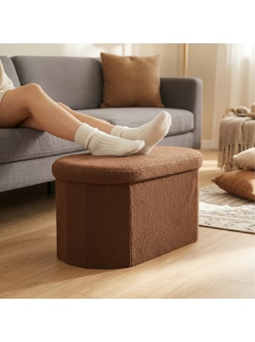 relaxdays Sitzbank in Dunkelbraun - (B)76 x (H)38 x (T)38 cm