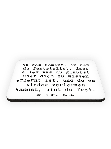 Mr. & Mrs. Panda Pinnwand Magnet Spruch Erleuchtung und Freiheit... in Weiß