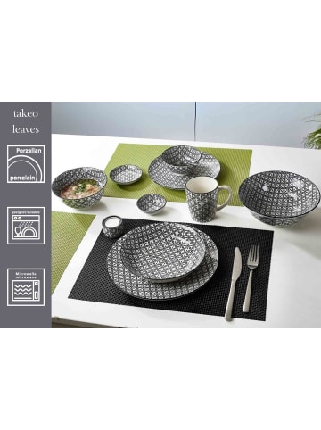 Ritzenhoff & Breker 12er Set Dipschalen Takeo Leaves ø 10 cm in schwarz-weiß