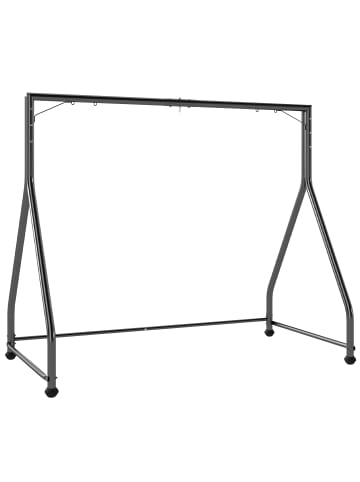 Outsunny Hängebank Gestell in Schwarz 210L x 117B x 175H cm