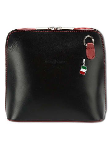 Florence Florence Umhängetasche, Schultertasche Leder schwarz, rot ca. 17cm