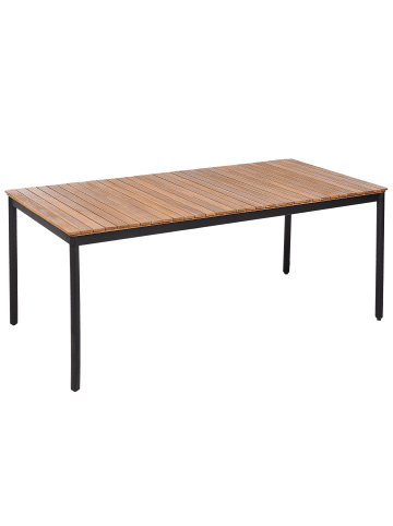 Beliani Esstisch VALLESE in Braun/Schwarz - (W) 90 x (H) 76 x (L) 180 cm