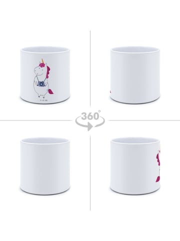 Mr. & Mrs. Panda Großer Blumenkübel Einhorn Fotograf ohne Spruch in Weiß