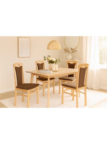 möbel-direkt Stühle (2 Stück) Betty in Gestell natur, Stoff schokobraun