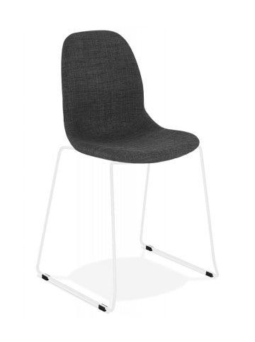 KADIMA DESIGN Designerstuhl Gepolstert Metall Textil | Moderner Stil in Anthrazit-Weiß