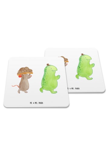 Mr. & Mrs. Panda Untersetzer Schildkröte Maus ohne Spruch in Weiß
