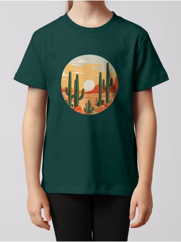 wat? Apparel T-Shirt Sonnenuntergang in der Wüste in Dunkelgrün