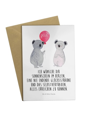 Mr. & Mrs. Panda Grußkarte Koala Luftballon mit Spruch in Weiß