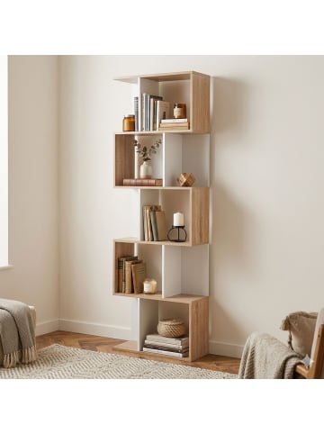 CALICOSY Bücherregal 12369 in Helles - (W) 60  x (H) 180  x (L) 24  cm