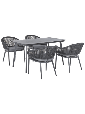 Beliani 9-tlg Gartentisch Set MILETO in Grau