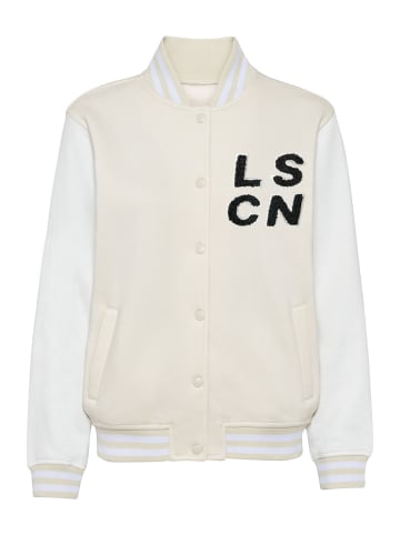 LSCN BY LASCANA Sweatjacke in beige-weiß-schwarz