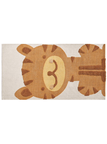 Beliani Kurzflor SIGLI in Bunt/Beige/Braun - (W) 80 x (L) 150 cm