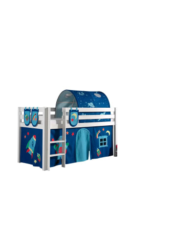 58 aufm Kessel KINDERBETT Karolina 210x114x106 Massivholz Weiß Textilset Astro 4