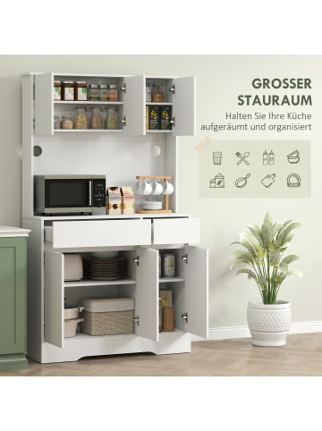 HOMCOM Küchenschrank in Weiß 100L x 38B x 180H cm