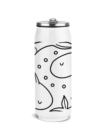 Mr. & Mrs. Panda Wasserflasche Sternzeichen Fische ohne Spruch in Weiß