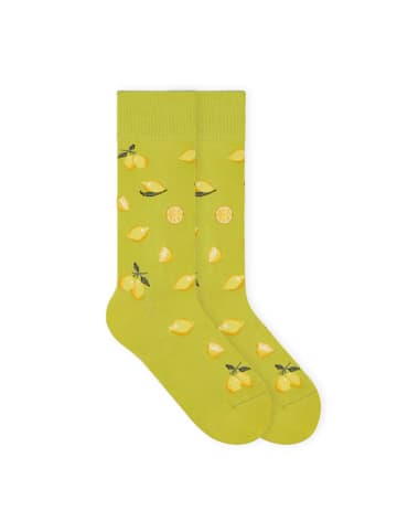 von Jungfeld Gemusterte Socken Italy Icons in Lemon (Icon)