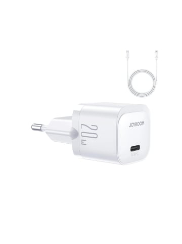 COFI 1453 USB C 20W PD Mini-Ladegerät mit USB-C-Kabel in Weiß