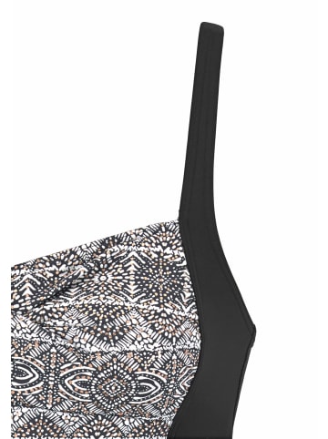 LASCANA Badeanzug in schwarz-bedruckt