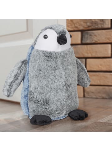 relaxdays Türstopper "Pinguin" in Grau/ Blau
