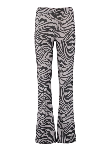 Hailys Flared Bootcut Leggings Stoff Hose Zebra Animal Print Sinka in Grau