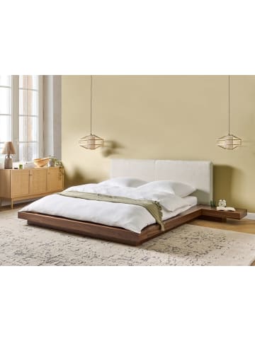 Beliani 4-tlg Doppelbett ZEN in Braun/Weiß