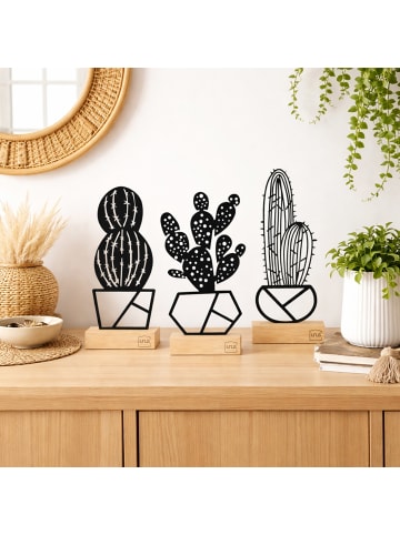 UNUS Aufsteller Kakteen 3er Set aus Metall in Natur
