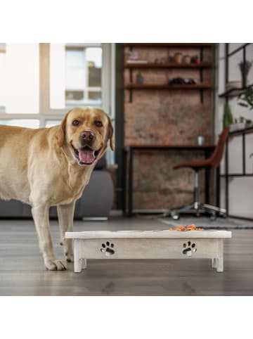 relaxdays Hunde-Futterstation in Grau - (B)40,5 x (H)10 x (T)21 cm